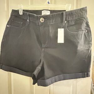 Lane Bryant Black Jean Shorts with Cuffed Hems